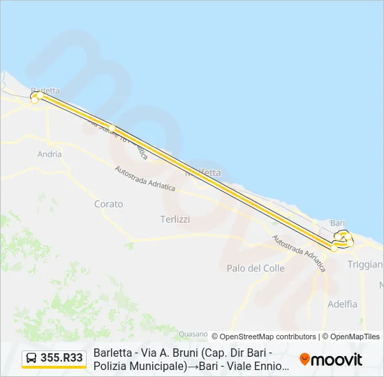 355.R33 Bus Line Map