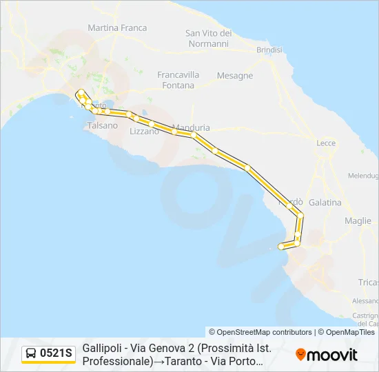 0521S Bus Line Map