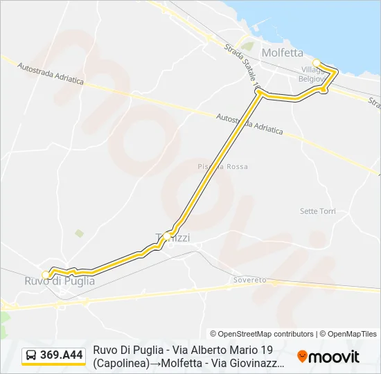 369.A44 Bus Line Map