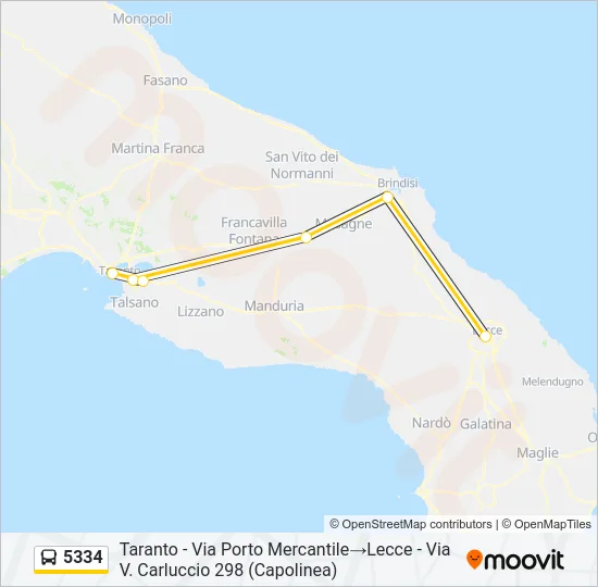 5334 Bus Line Map