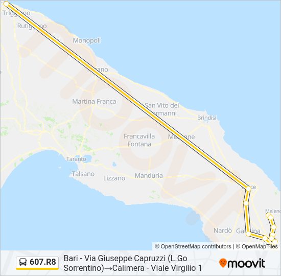 607.R8 Bus Line Map