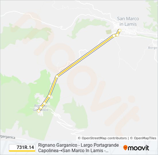 731R.14 bus Line Map