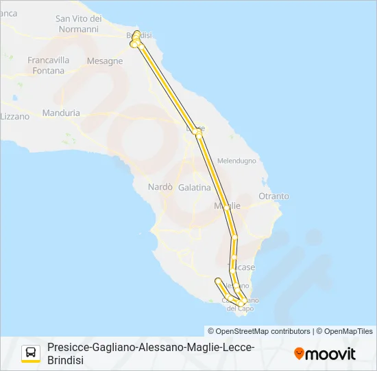 443 A 3A Bus Line Map
