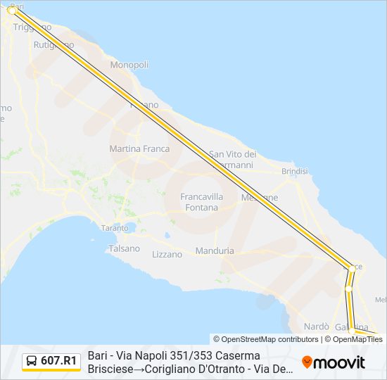 607.R1 Bus Line Map