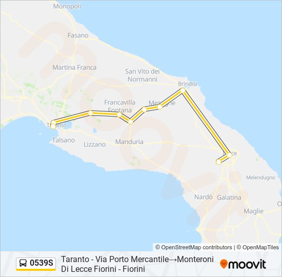 0539S bus Line Map