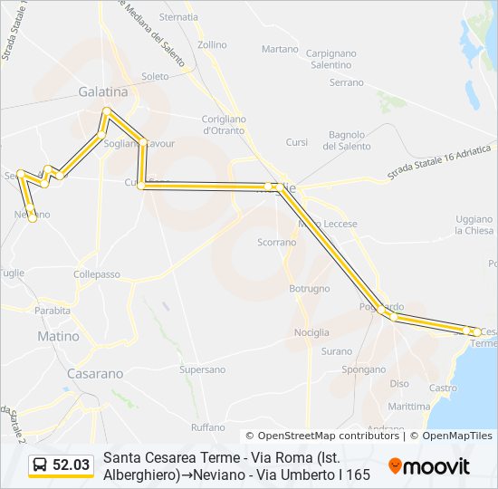 52.03 bus Line Map