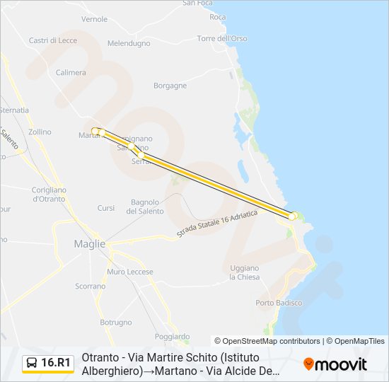 16.R1 Bus Line Map