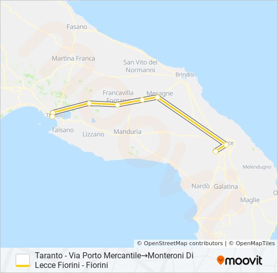 Percorso linea bus 0539 L/G