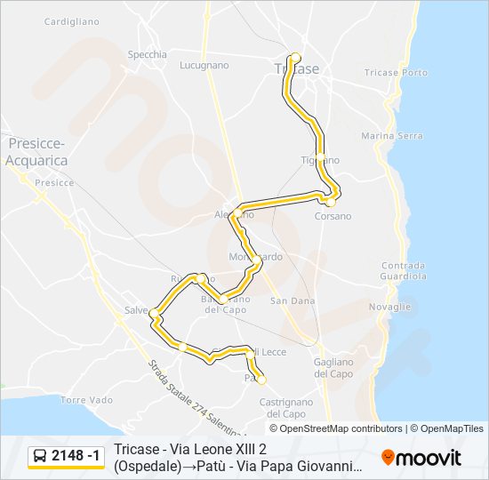 2148 -1 bus Line Map