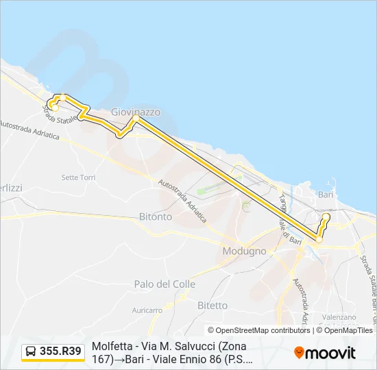 355.R39 Bus Line Map