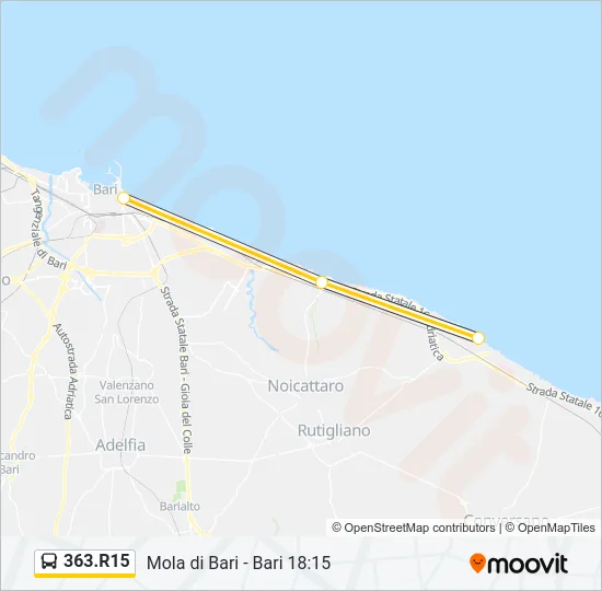 363.R15 Bus Line Map