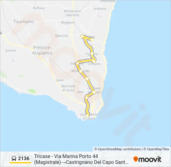 2136 Bus Line Map