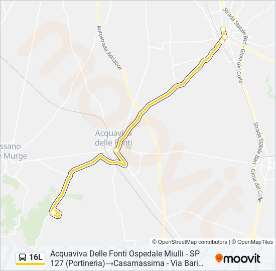 16L bus Line Map