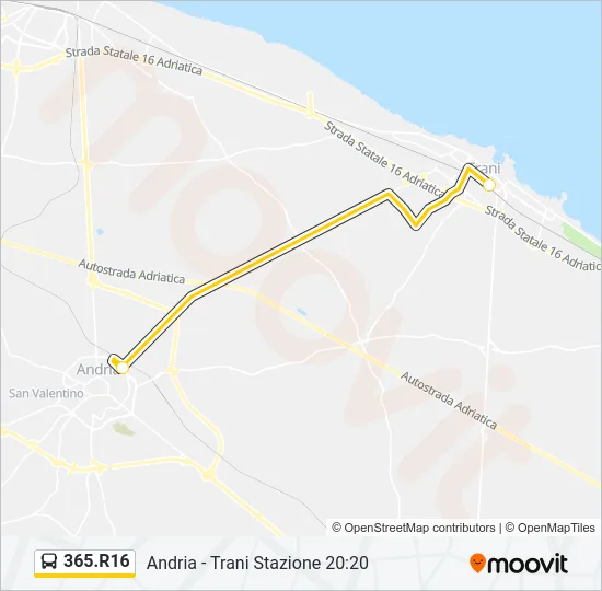 365.R16 Bus Line Map