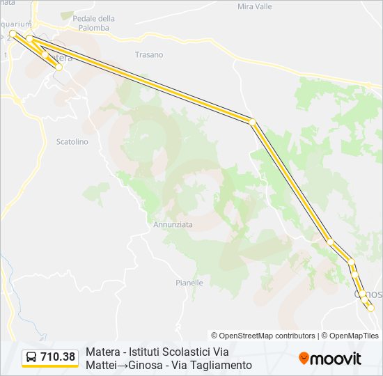 Percorso linea bus 710.38