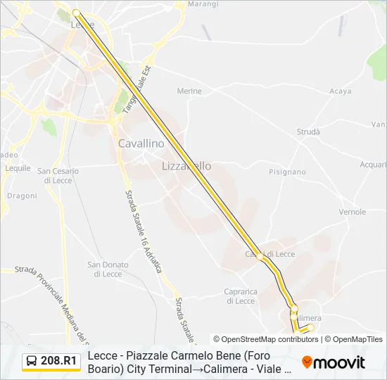 208.R1 Bus Line Map
