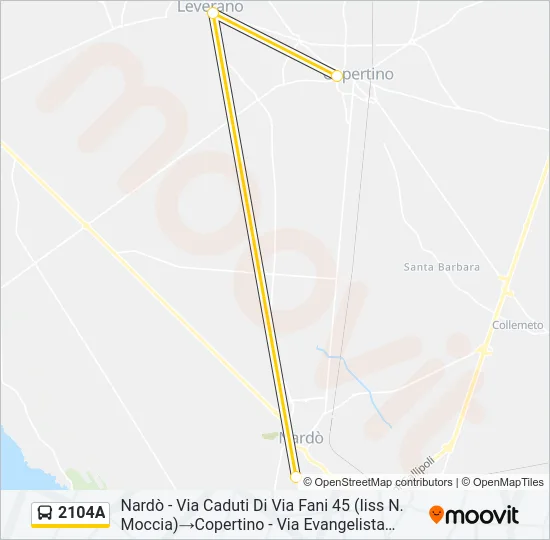 2104A Bus Line Map