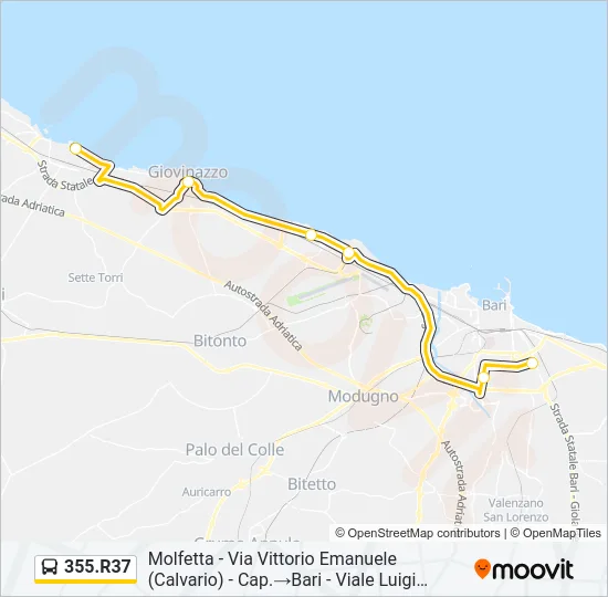 355.R37 Bus Line Map