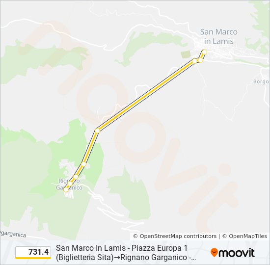 Percorso linea bus 731.4