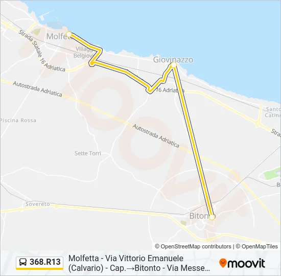 368.R13 Bus Line Map
