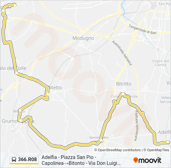 366.R08 Bus Line Map