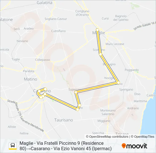 2016 - 1 Bus Line Map