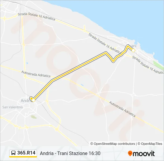 365.R14 Bus Line Map