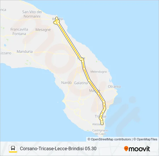 443 A 1A Bus Line Map