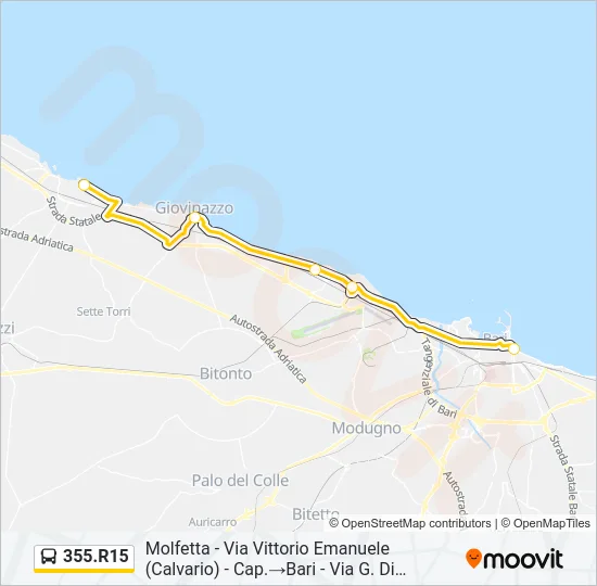 355.R15 Bus Line Map