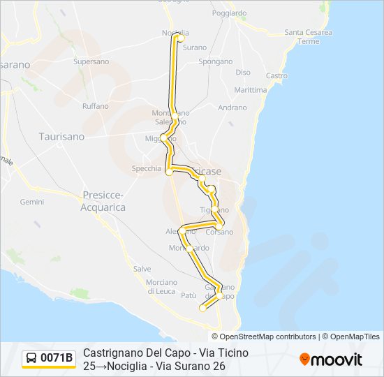 0071B bus Line Map