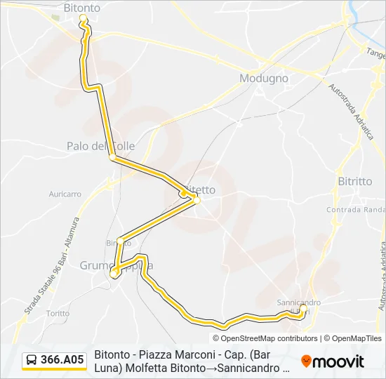 366.A05 Bus Line Map