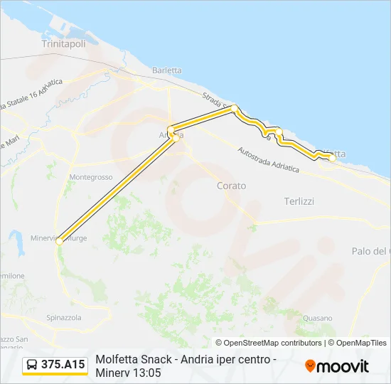 375.A15 Bus Line Map