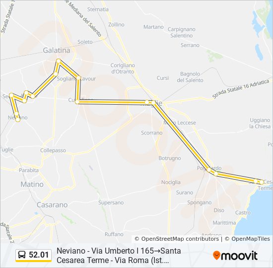 52.01 bus Line Map