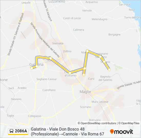 2086A Bus Line Map