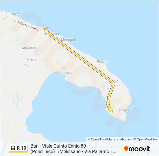 R 10 Bus Line Map