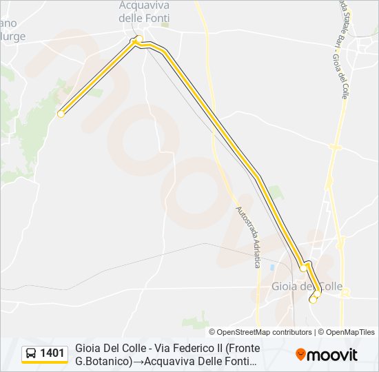 1401 bus Line Map