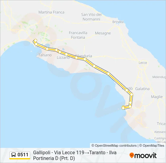 0511 Bus Line Map