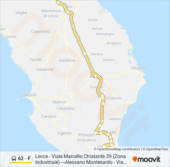 62 - F bus Line Map