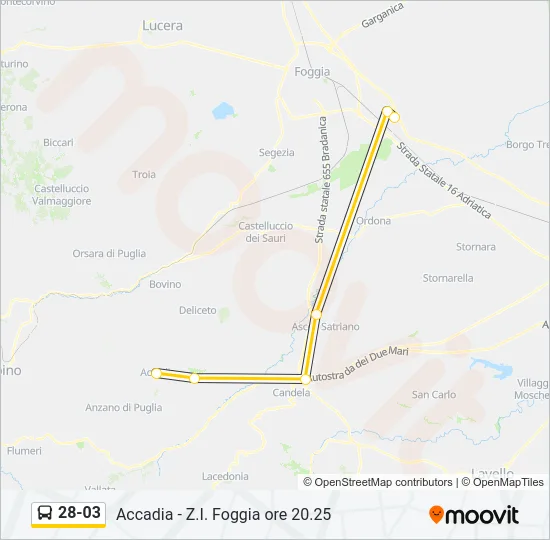 Percorso linea bus 28-03