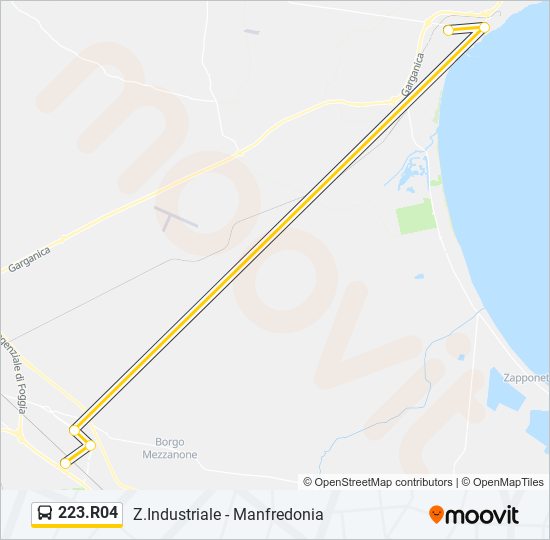 223.R04 bus Line Map