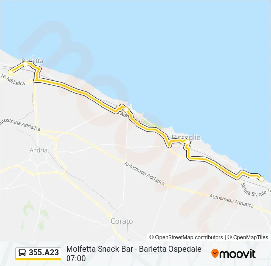 355.A23 Bus Line Map