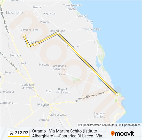 212.R2 Bus Line Map