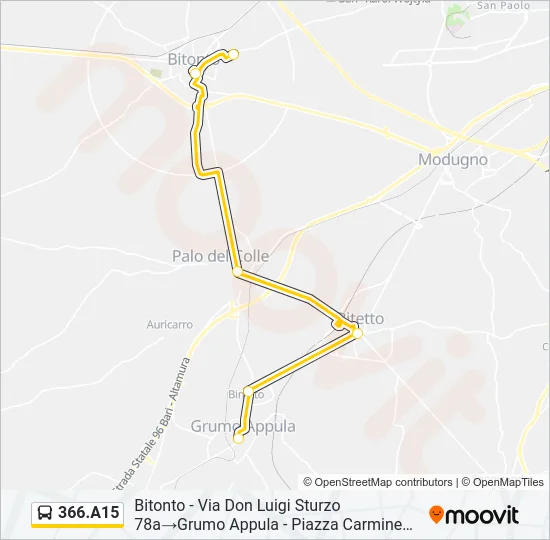 366.A15 Bus Line Map