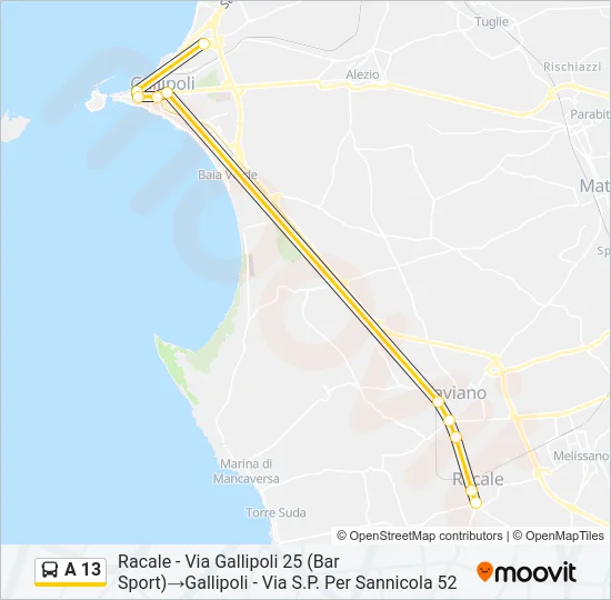 A 13 Bus Line Map