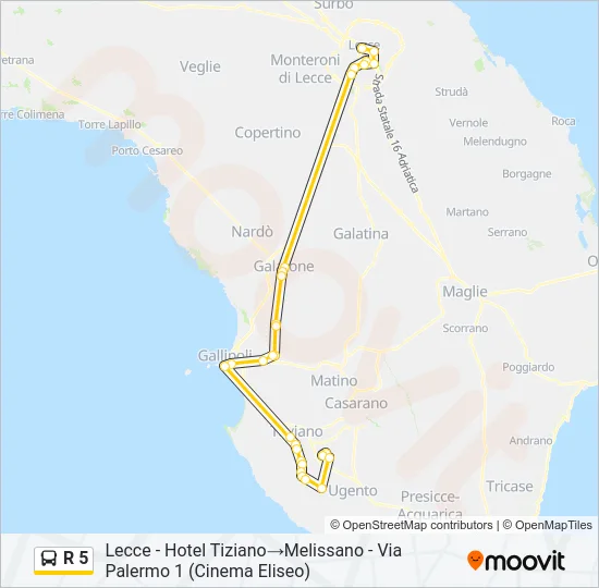 R 5 Bus Line Map