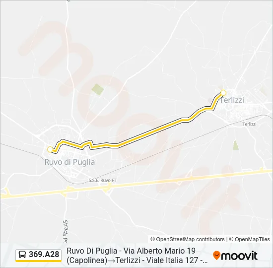 369.A28 Bus Line Map