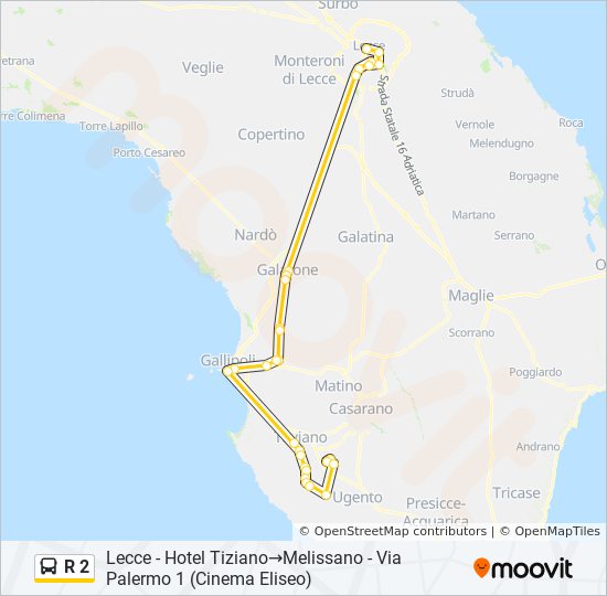 R 2 bus Line Map