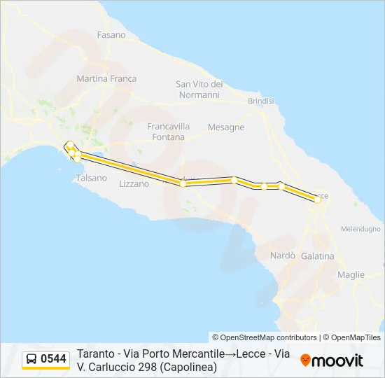 0544 Bus Line Map