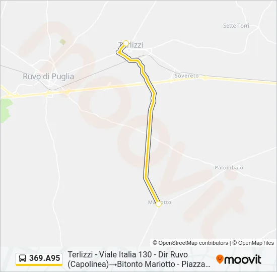 369.A95 Bus Line Map