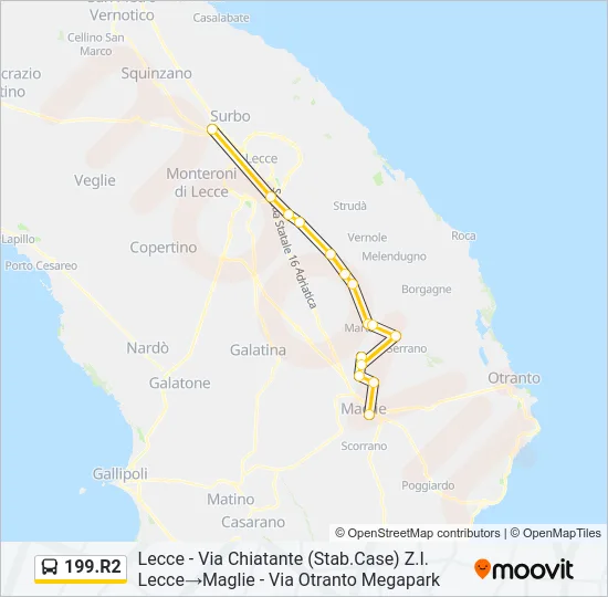 199.R2 Bus Line Map